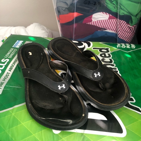 Under Armour Women’s Marbella Black/Silver/White Thong Sandals - Size 11 - Picture 11 of 12